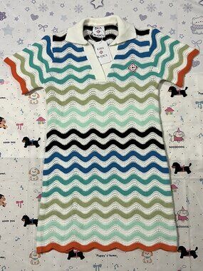 Gradient Wave Crochet Dress Casablanca